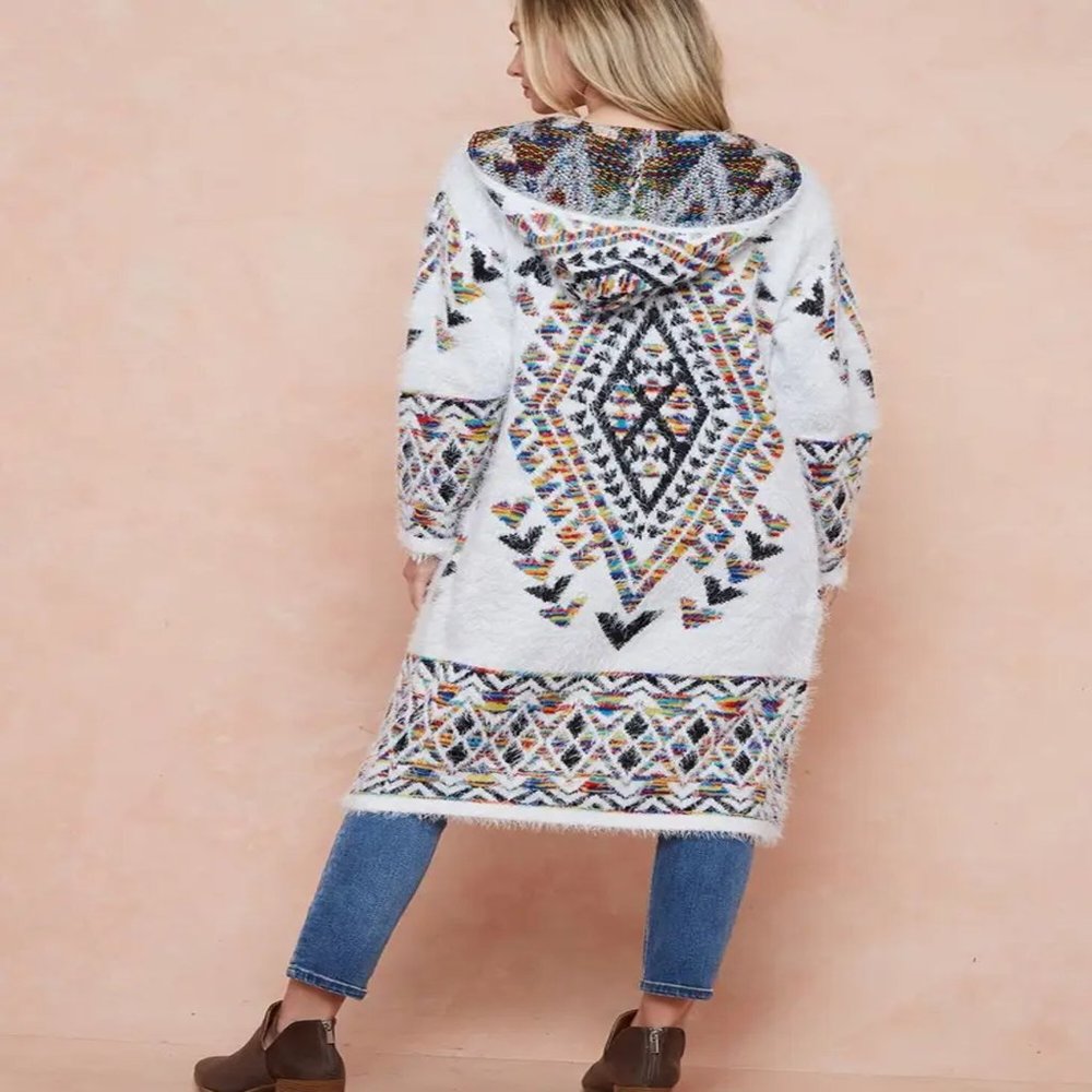 Rainbow Cardigan Long with Hood